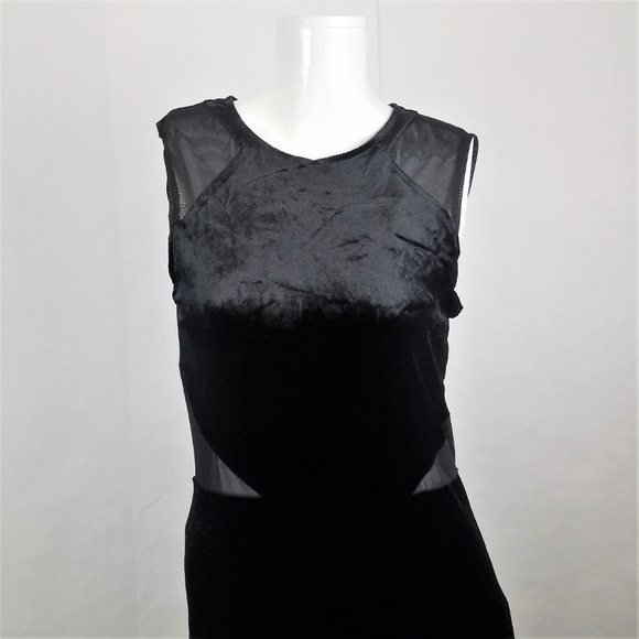French Connection Black Viven Velvet Body-Con Dress NWT Size 6 - Picture 2 of 7